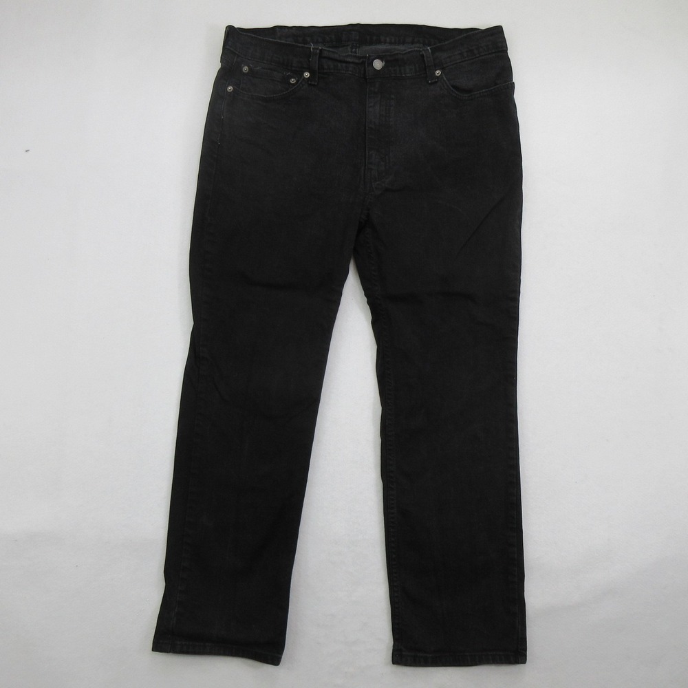 Levi's Men Jeans 40x30 514 Straight Fit Black Stretch Denim